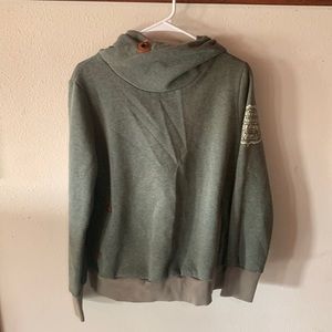 Green hoodie with a Bible verse